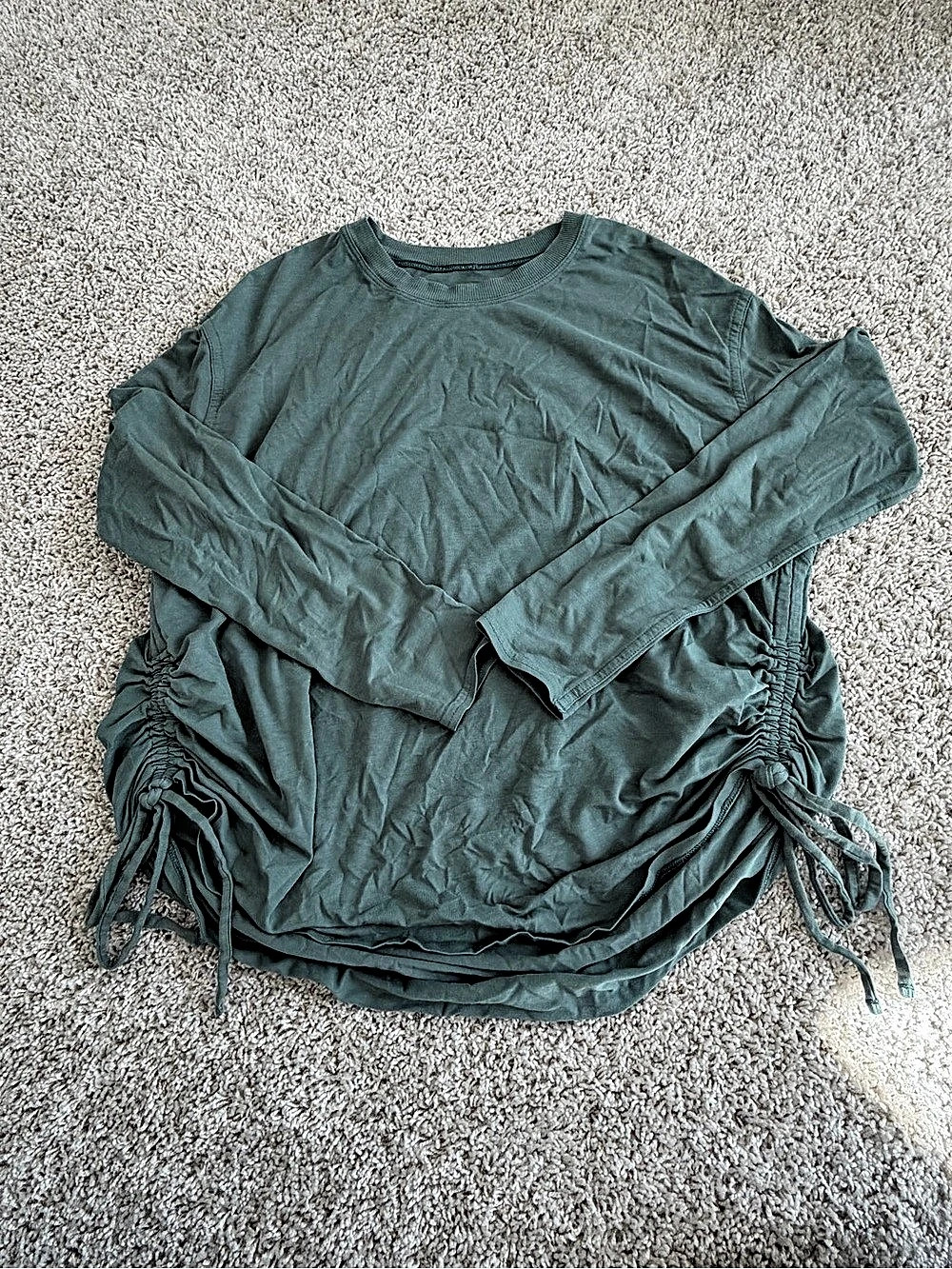 lululemon Pima Cotton Side-Cinch Long-Sleeve Shirt Long Sleeve Ruched Side Top